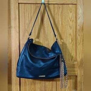 Rampage Shoulder Purse Black with Gold Chain EUC